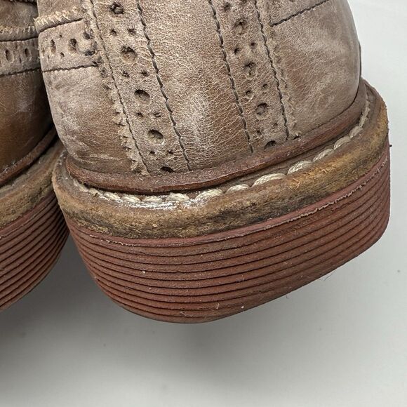 Allen Edmonds Shannon Drive Derby Shoes Mens 11 Tan Beige Leather Brogue Wingtip - Picture 12 of 16